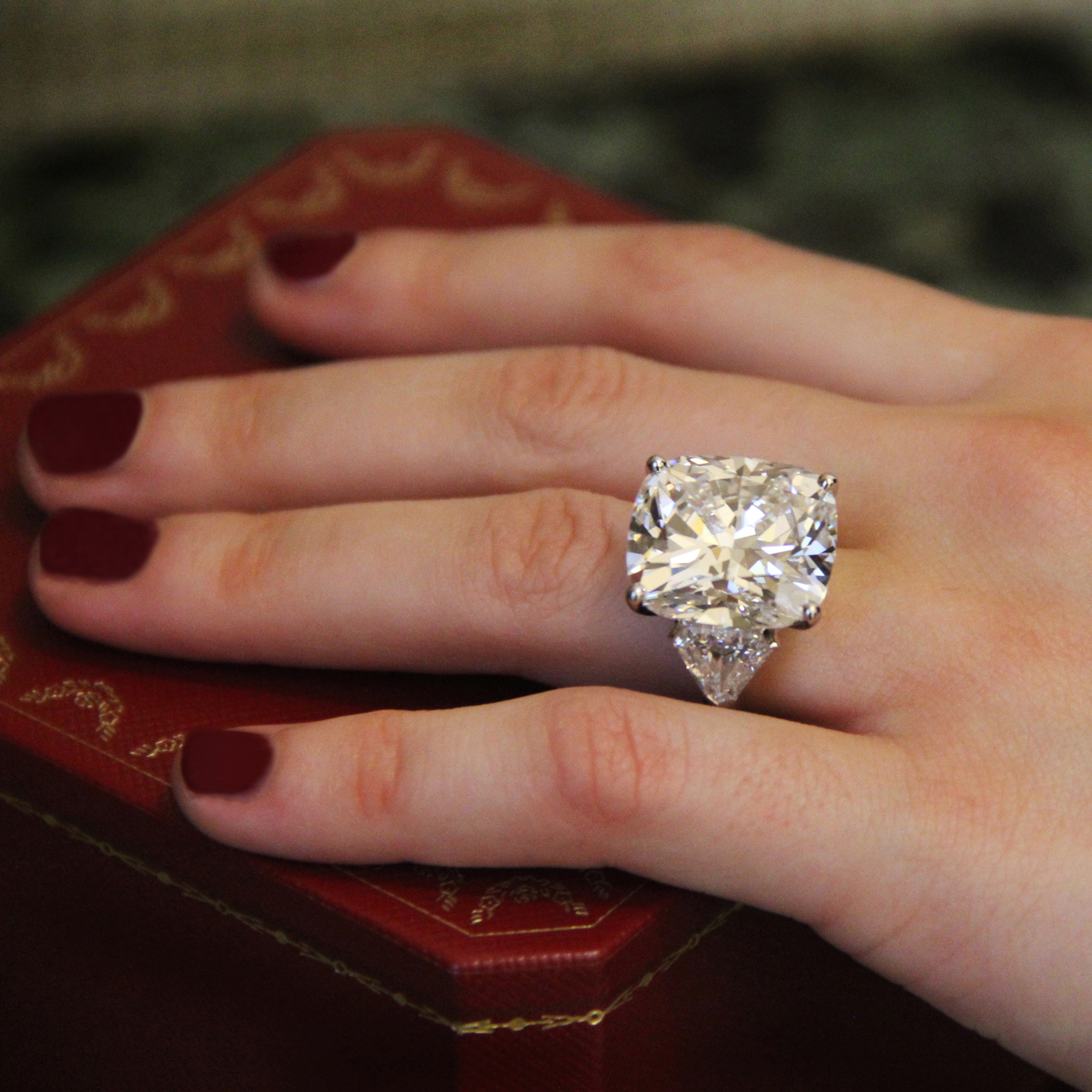 cartier cushion cut diamond ring