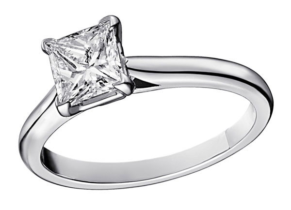 cartier princess cut diamond ring