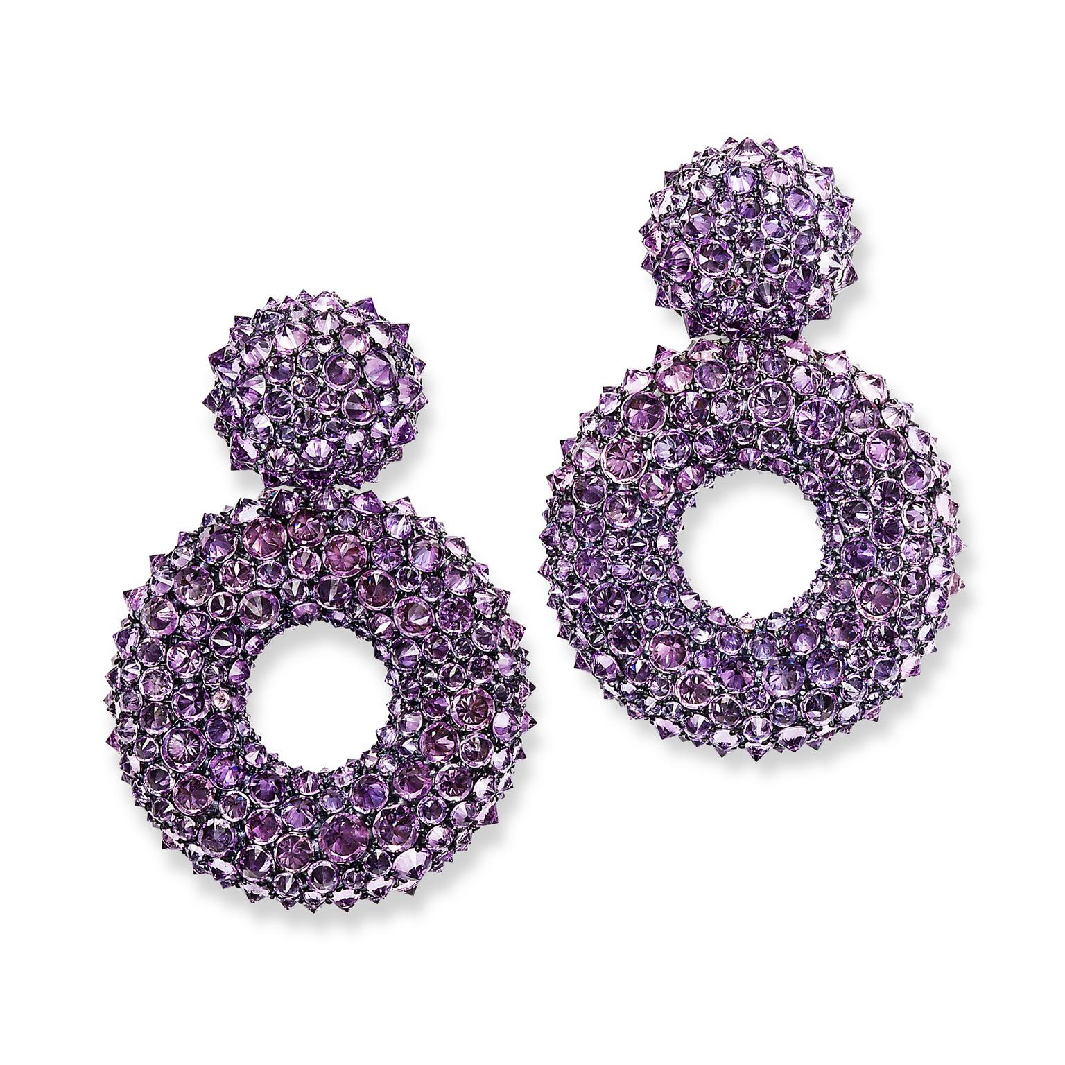 Hemmerle purple sapphire earrings