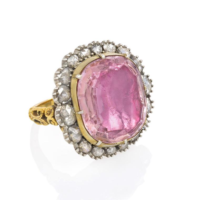 Georgian pink topaz ring