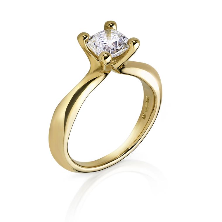 Arctic Flowers square diamond engagement ring