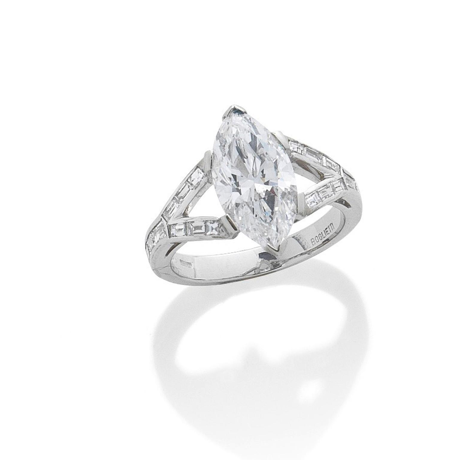 Diamond single-stone ring auctionned by Bonhams - Lot 94