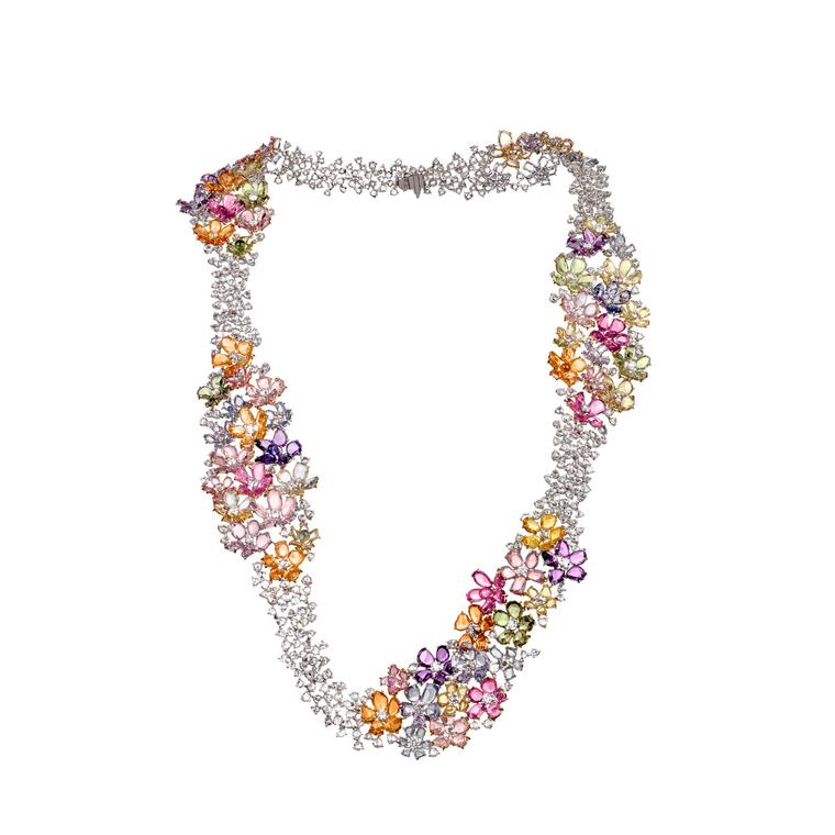 Garden of Babylon diamond and multicoloured sapphire necklace