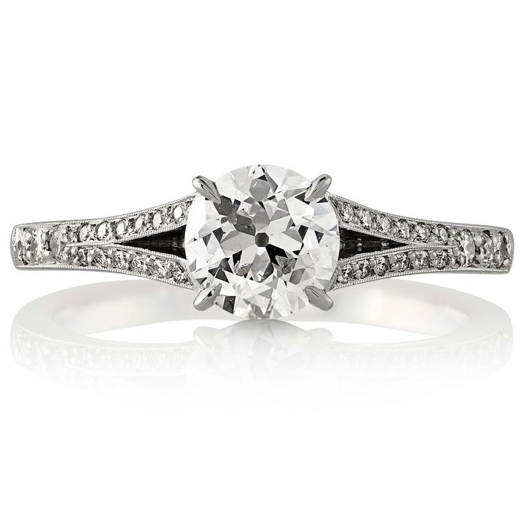 Old European brilliant cut diamond engagement ring
