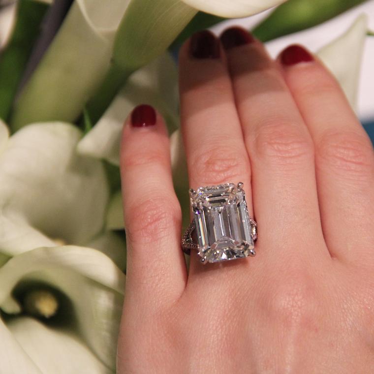 Sotheby's Diamonds 20.47-carat emerald cut diamond Arris ring