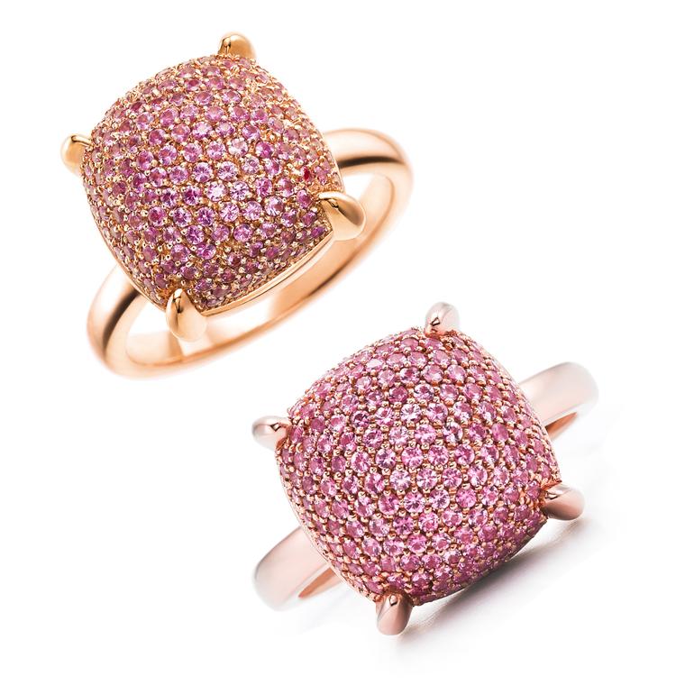 Paloma Picasso Sugar Stack pink sapphire rings