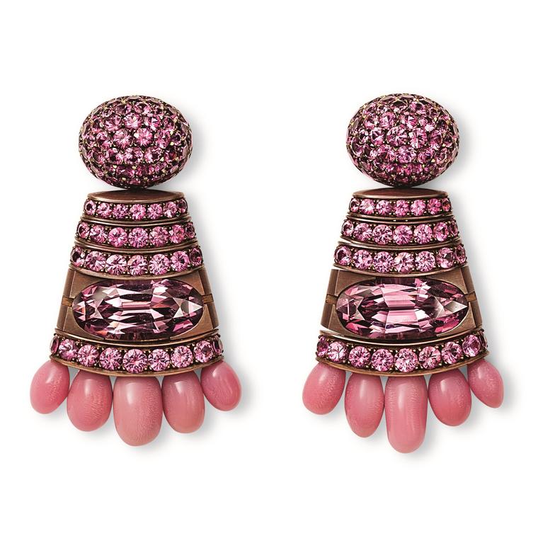 Hemmerle pink conch pearl earrings