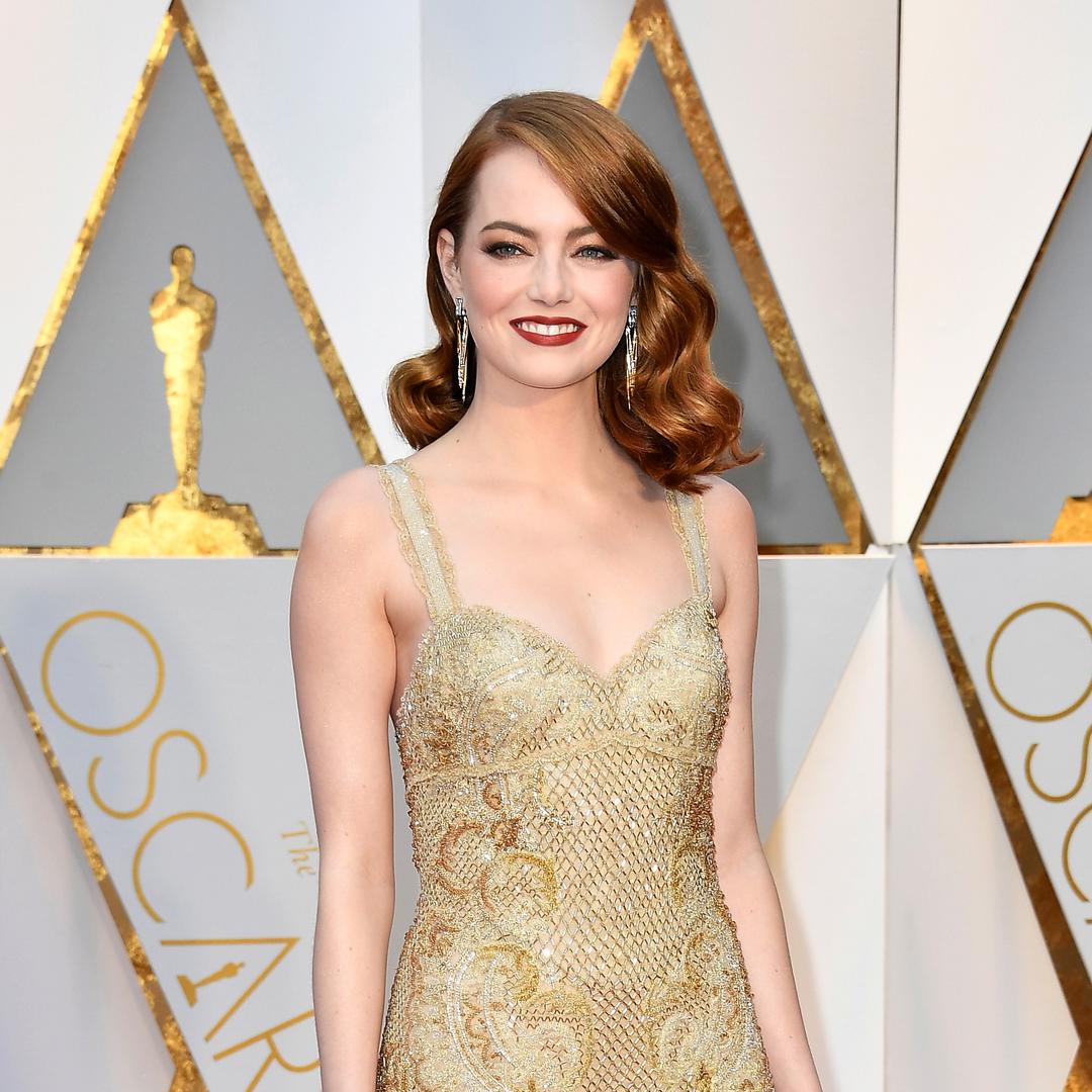 Emma Stone on the Oscars red carpet wearing Tiffany Whispers