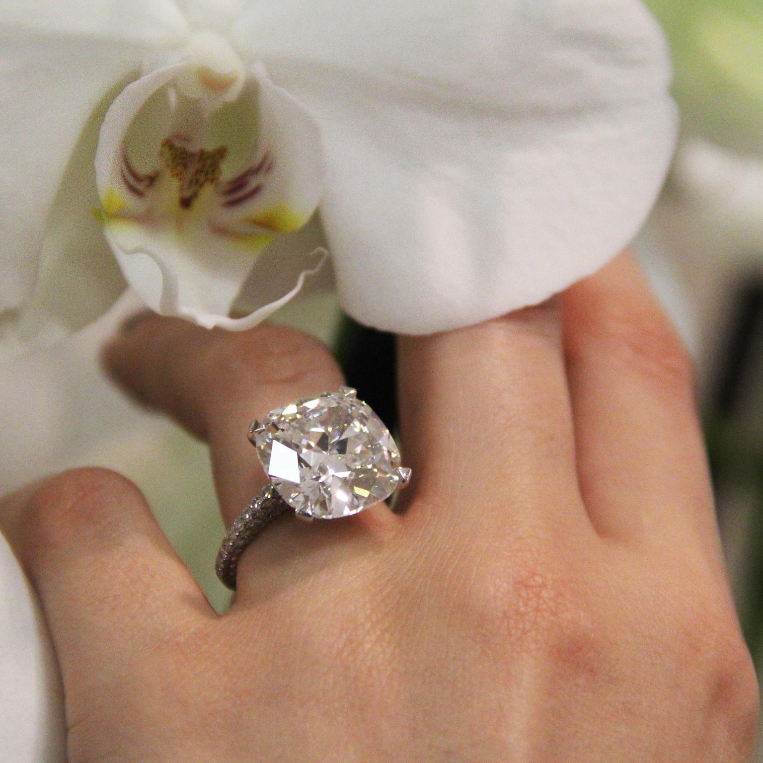 20.30-carat cushion-cut diamond ring 