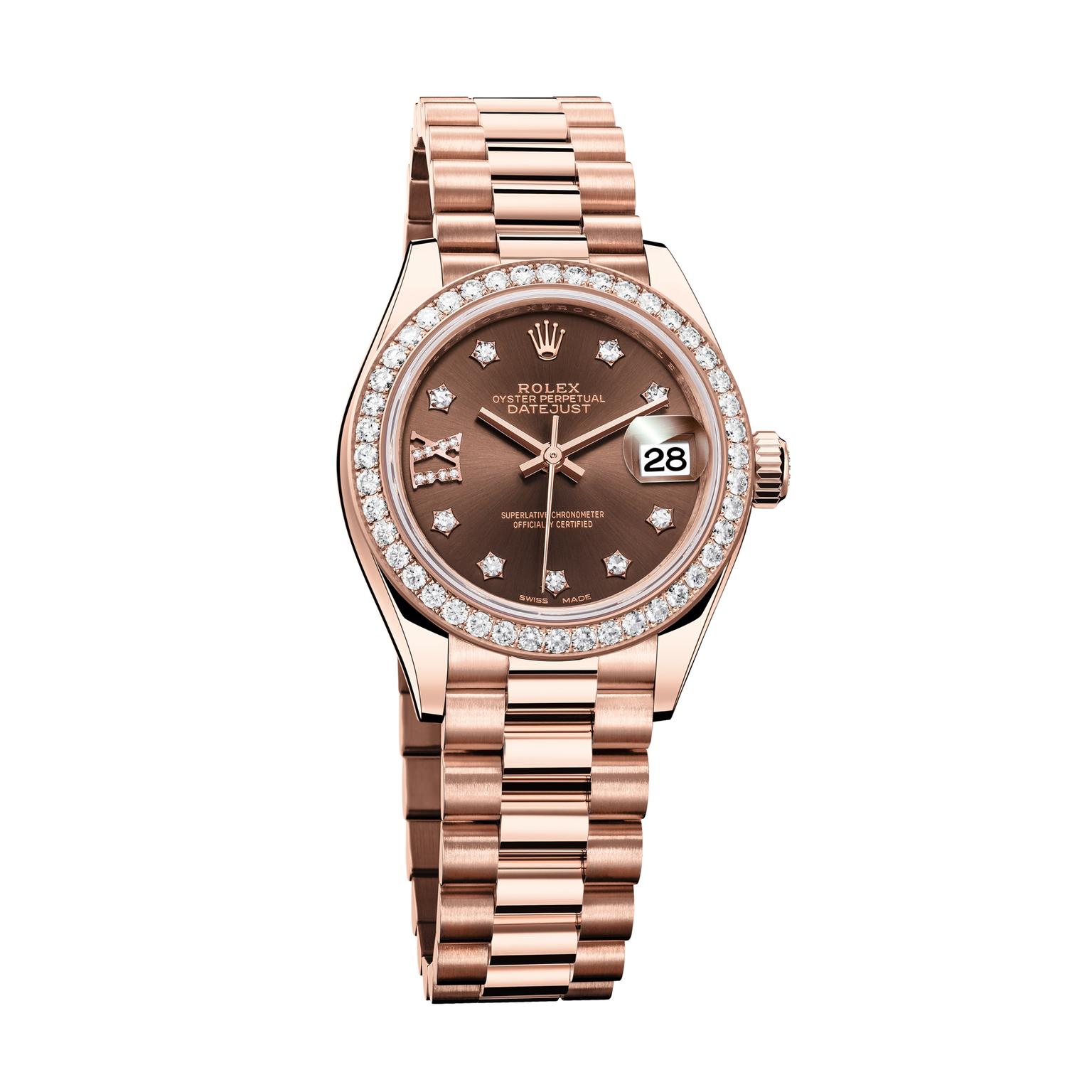 rolex datejust rose gold with diamonds