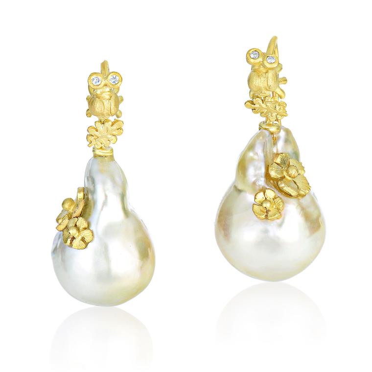 Baroque South Sea pearl earrings