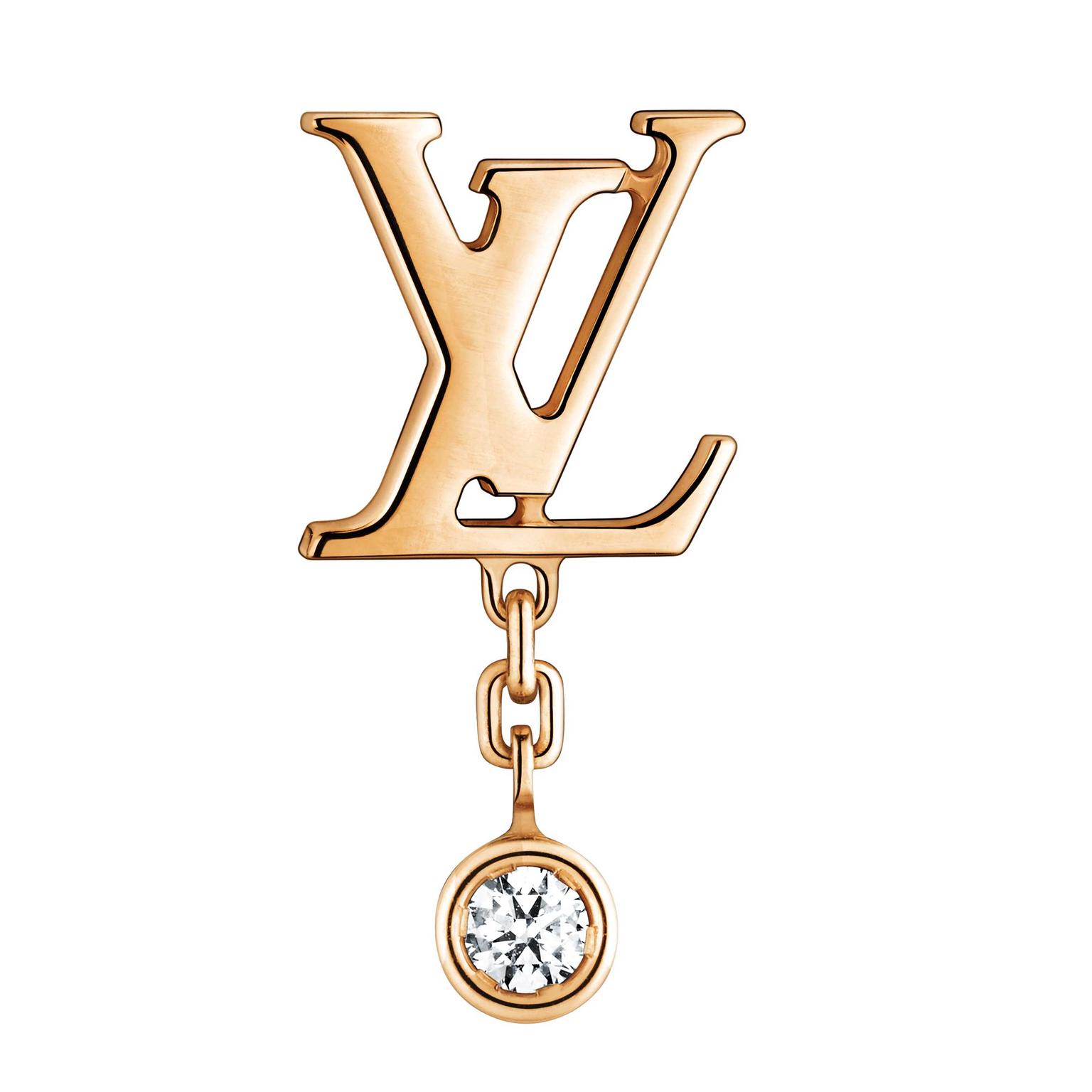 Louis Vuitton LV Dual Tone Logo Huggie Earrings