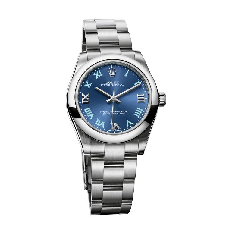 womens rolex oyster perpetual datejust blue face