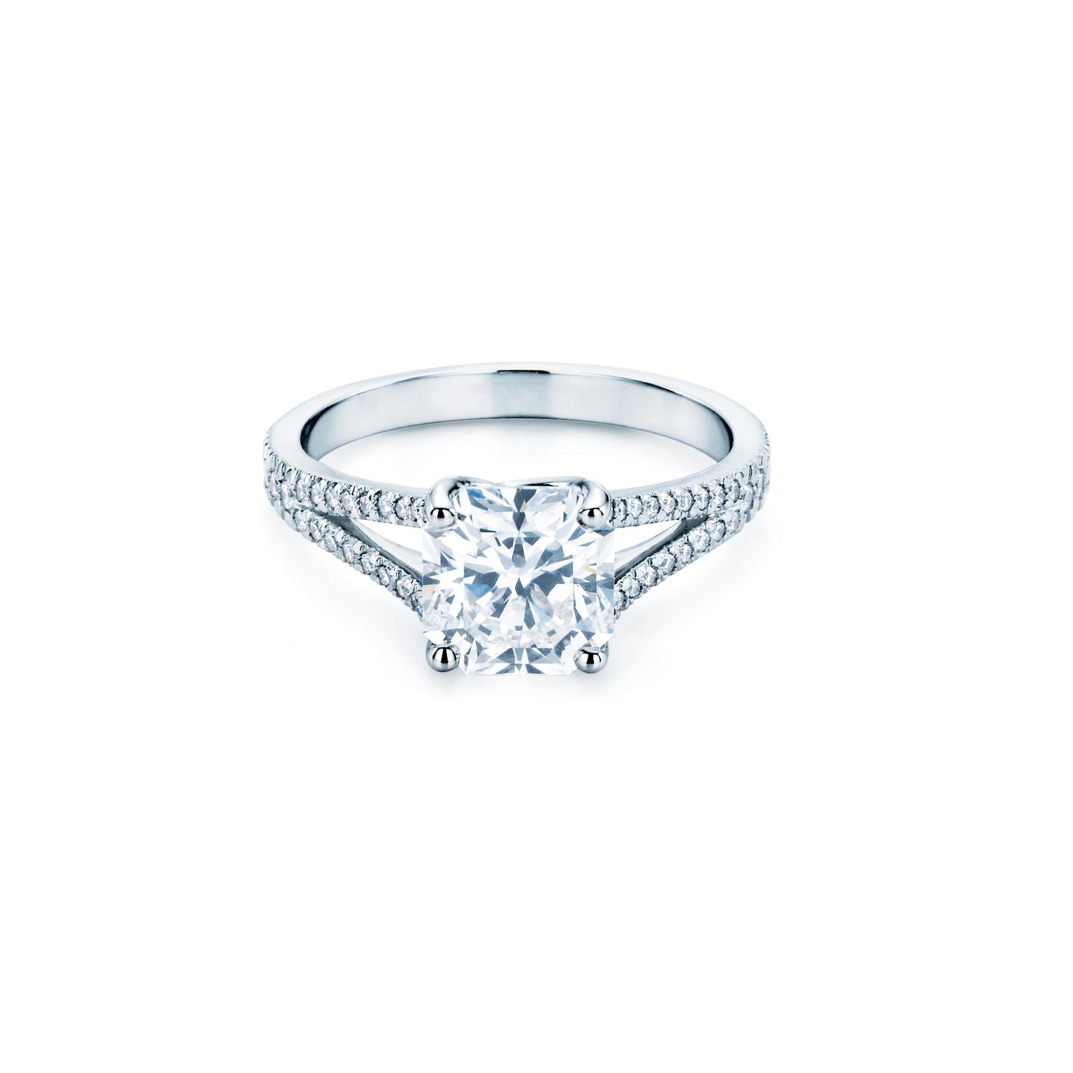 tiffany square cut engagement ring