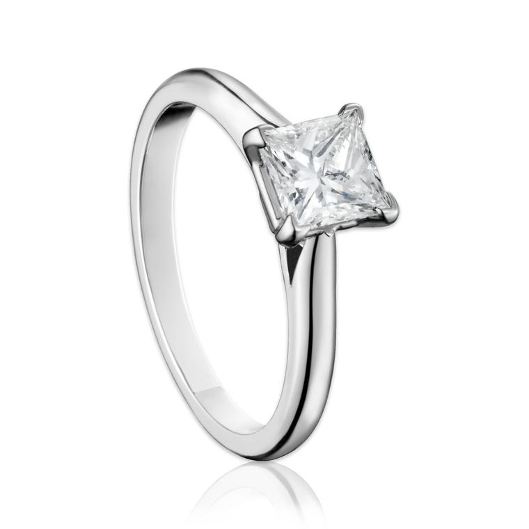 Solitaire 1895 princess-cut engagement ring 