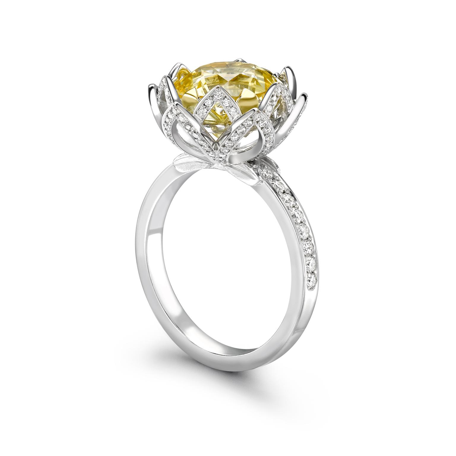 Yellow sapphire engagement ring 