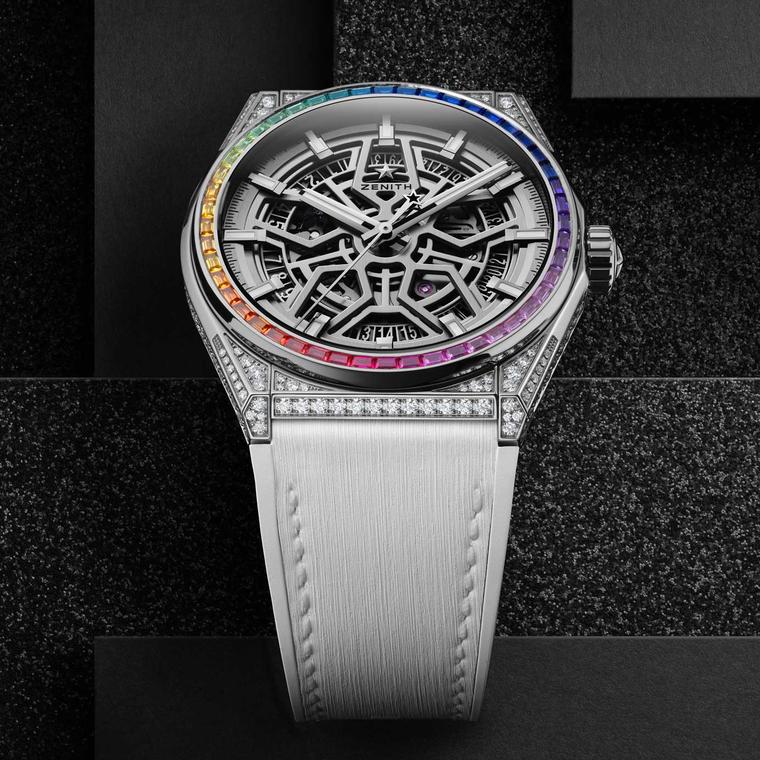 Zenith Defy Classic High Jewelry titanium Rainbow sapphire watch
