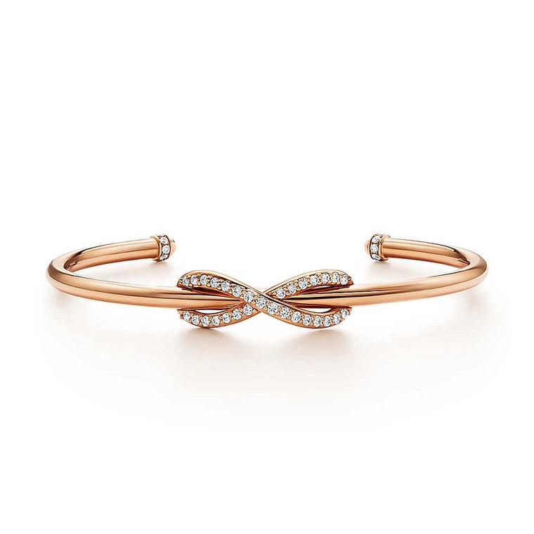 Infinity cuff in rose gold with diamonds