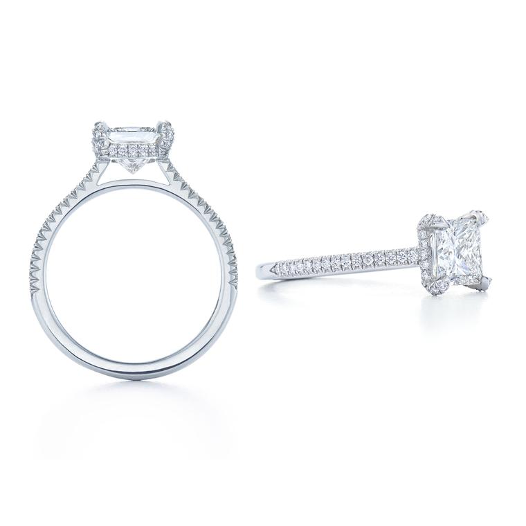 Kwiat princess-cut engagement ring with the Kwiat setting 