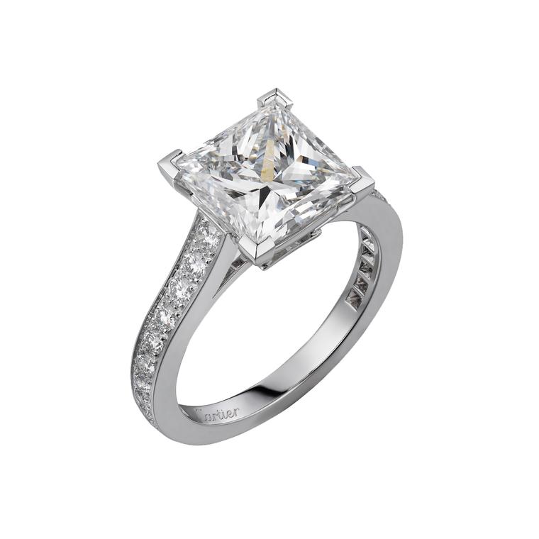 square cut cartier engagement ring