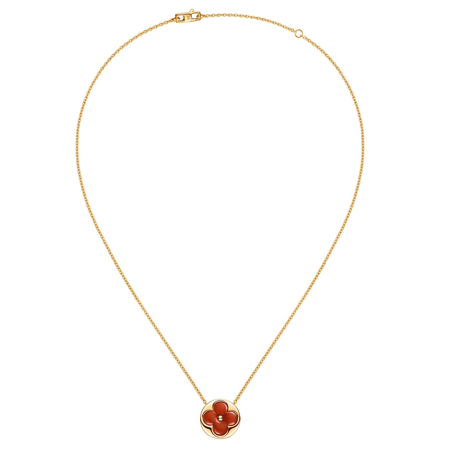 LOUIS VUITTON 18K Pink Gold Diamond Star Blossom Pendant Necklace 456112