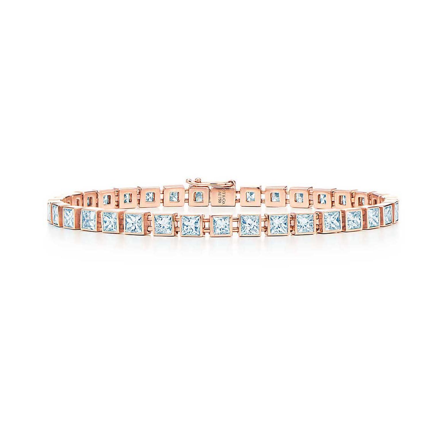 Diamond tennis bracelet in rose gold 