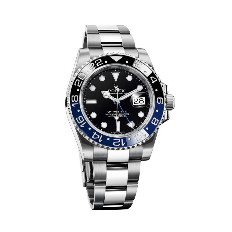 Oyster Perpetual GMT-Master II 40mm steel watch with black and blue bezel