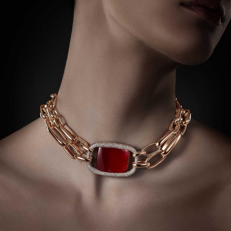 Rubellite Princess chain necklace by Pomellato