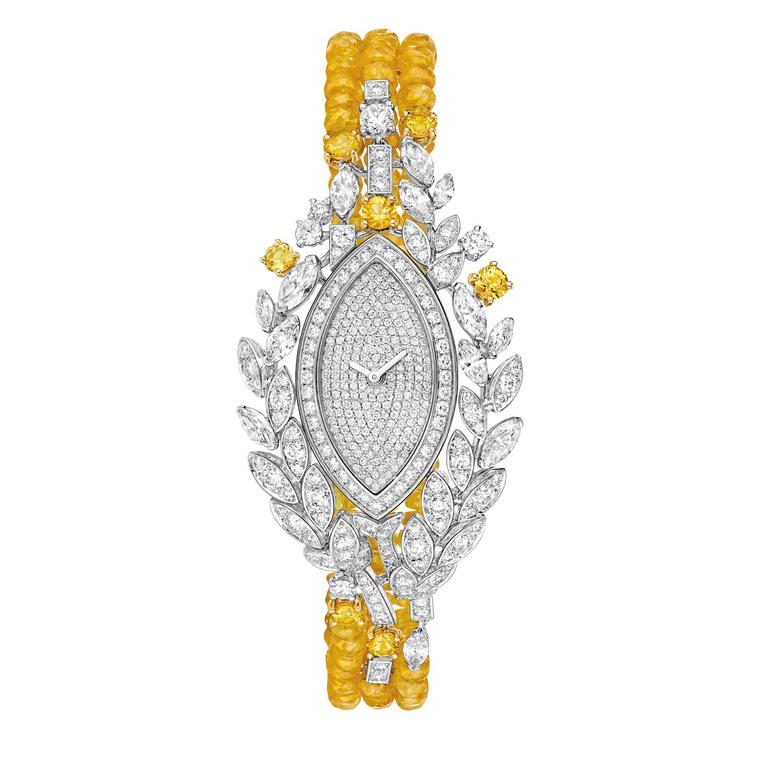 Les Blés Moisson d’Or diamond jewellery watch with yellow sapphires 