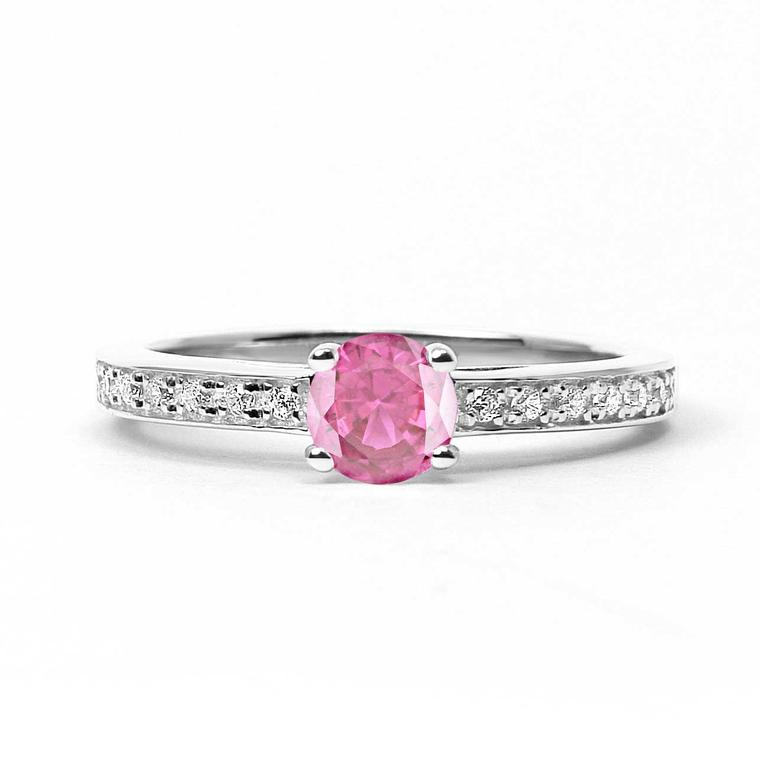 Athena ethical pink sapphire engagement ring