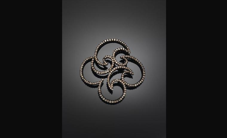 Michelle Ong. 'Arabesque'. Brown Diamond Brooch in Rose Gold. POA