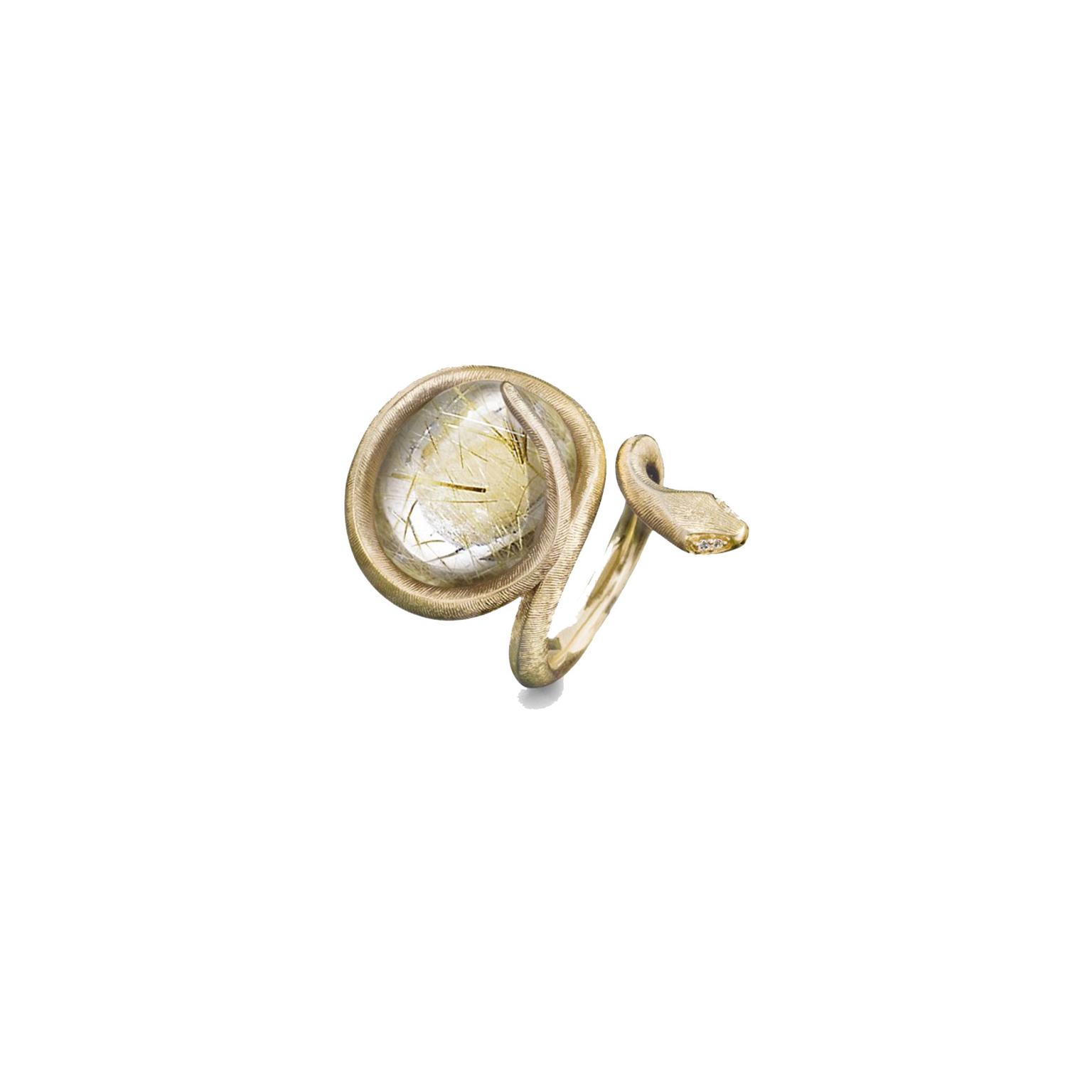 Ole Lynggaard 18ct yellow gold snake ring_zoom