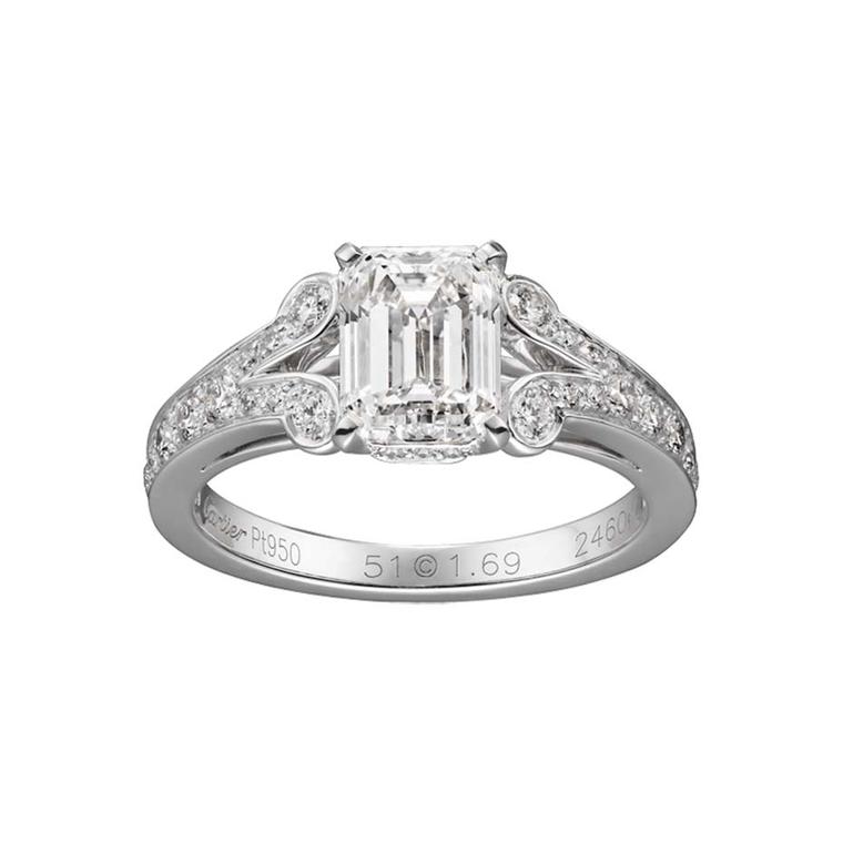 Ballerine emerald-cut diamond engagement ring