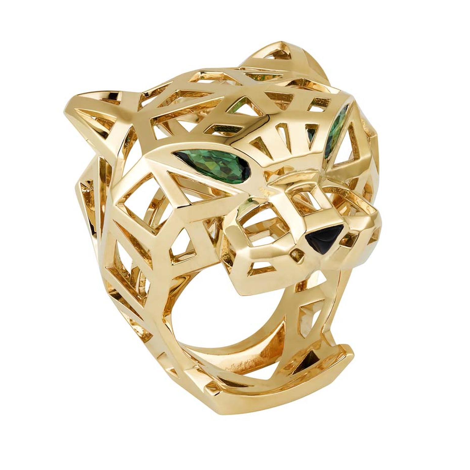 ring with tsavorites and onyx | Cartier 