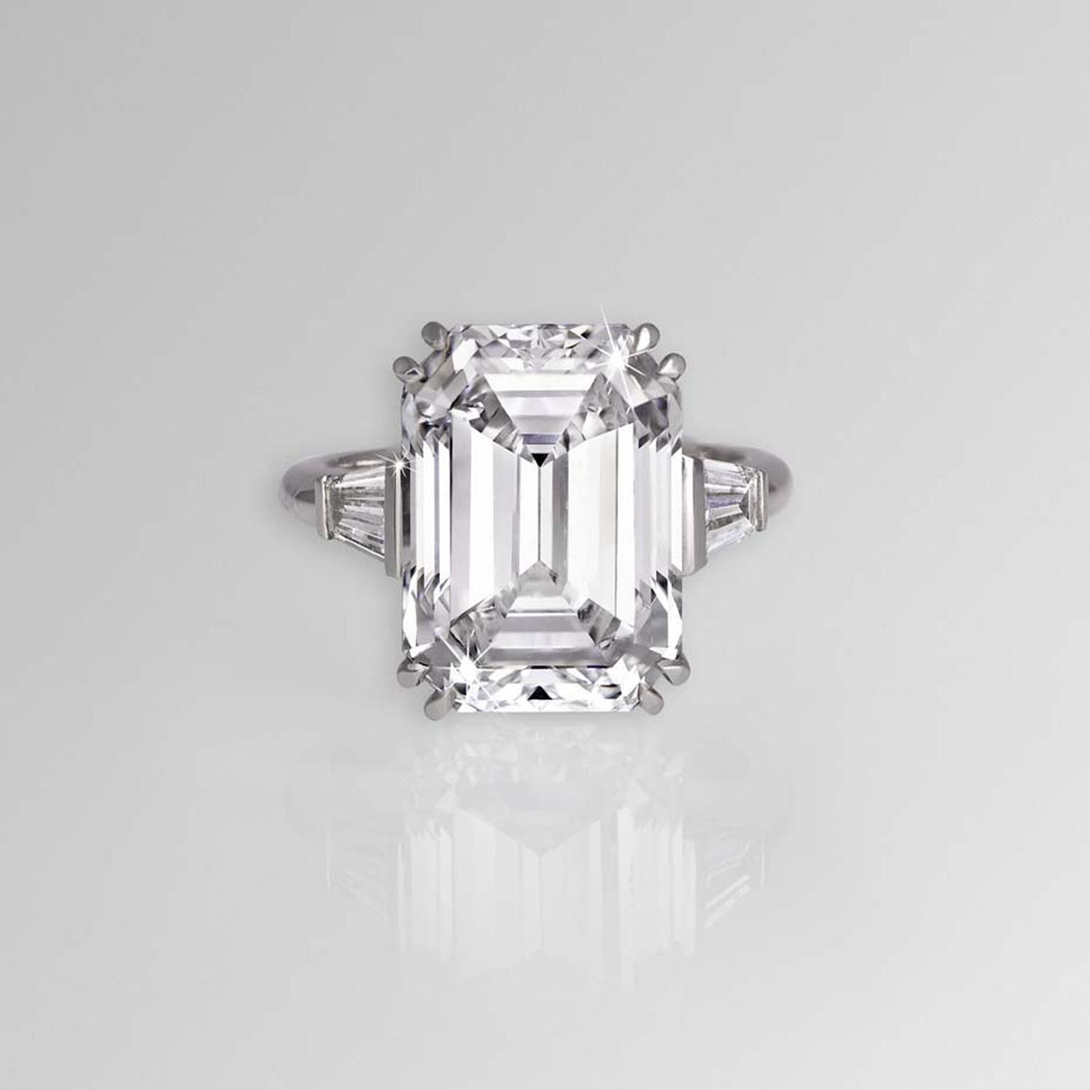 11.04ct emerald-cut diamond engagement 
