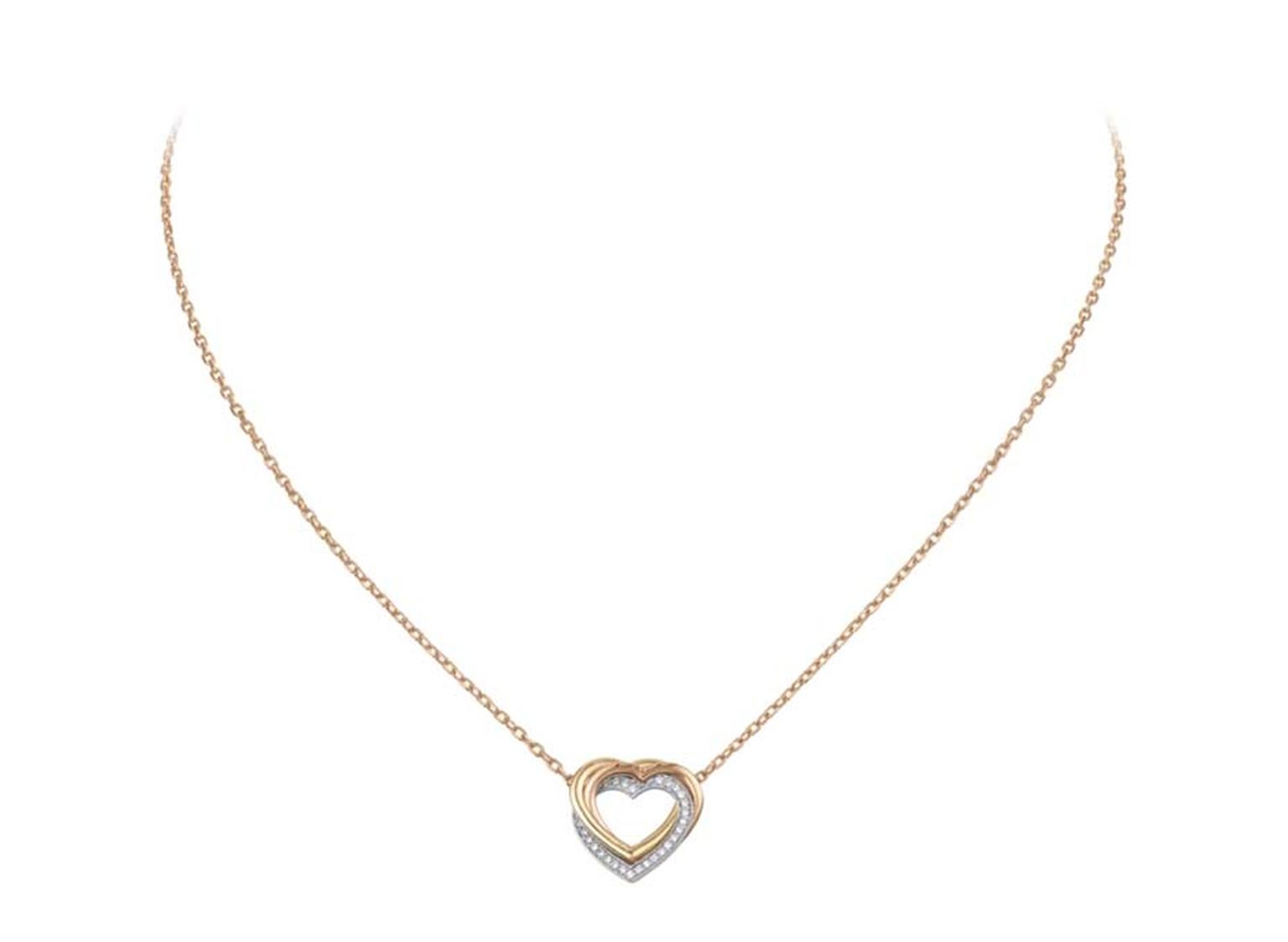 Trinity Heart gold necklace with 