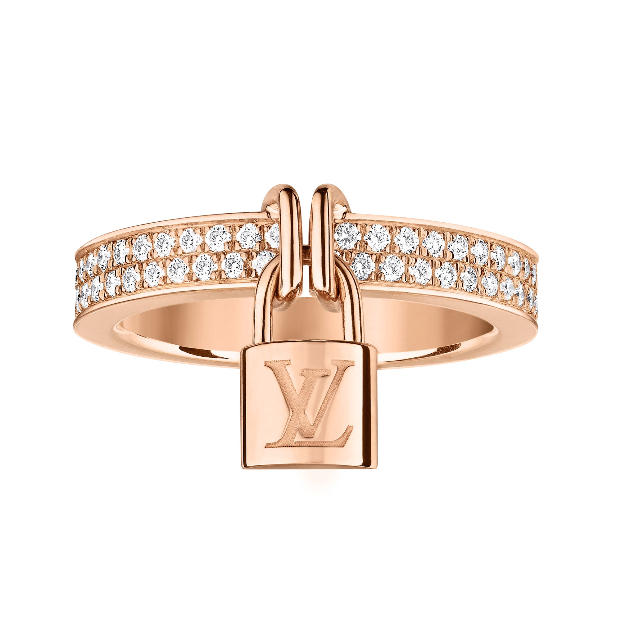 Louis Vuitton Lockit Ring in 18K white gold 0.40 ctw Pink Metal