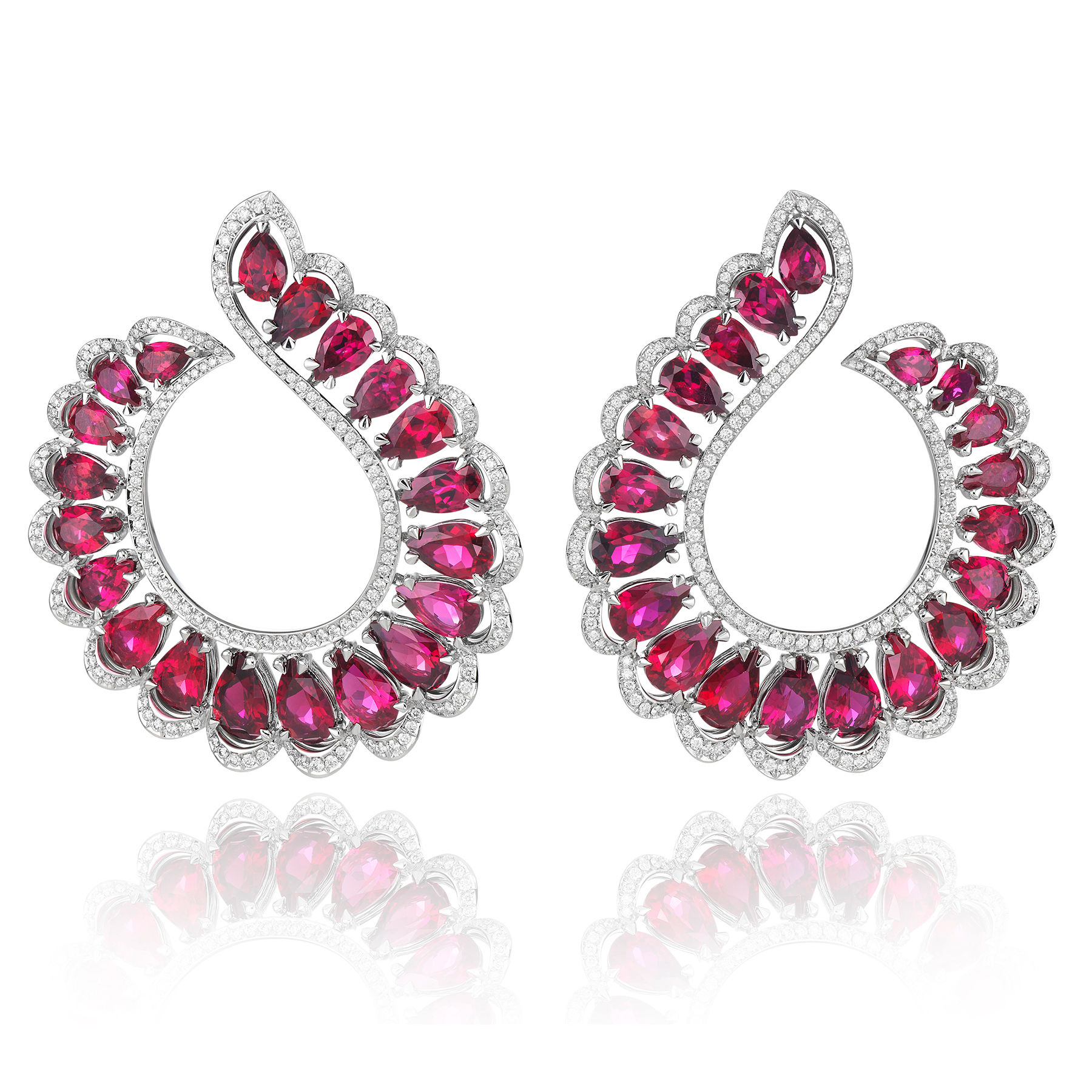 Chopard Precious pear shaped ruby earrings