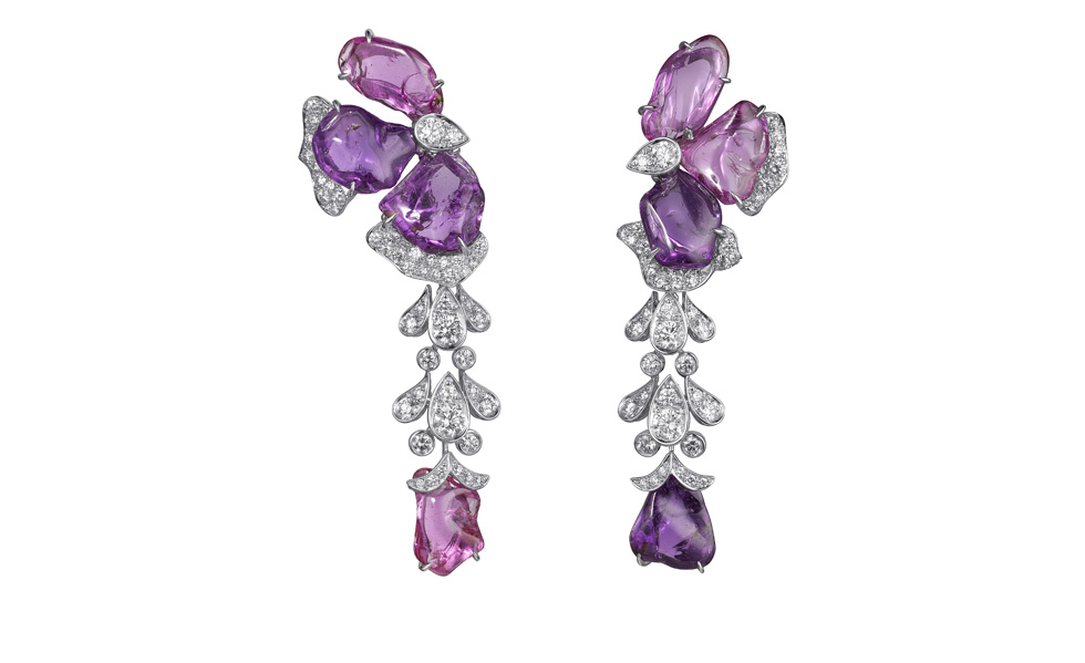 Sortil ge de Cartier white earrings with pink and purple