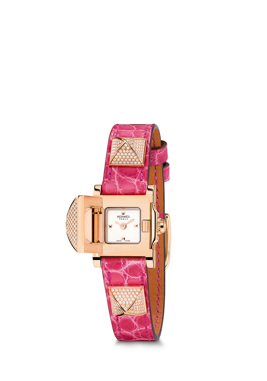 The largest pyramid in the centre of the Hermès Médor watch