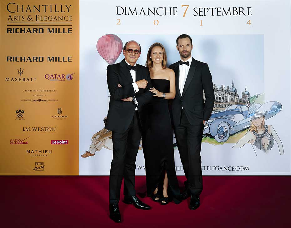 Richard Mille left stands beside Natalie Portman friend