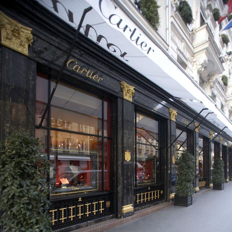 Facade of Cartier Store at Night Editorial Image - Image of