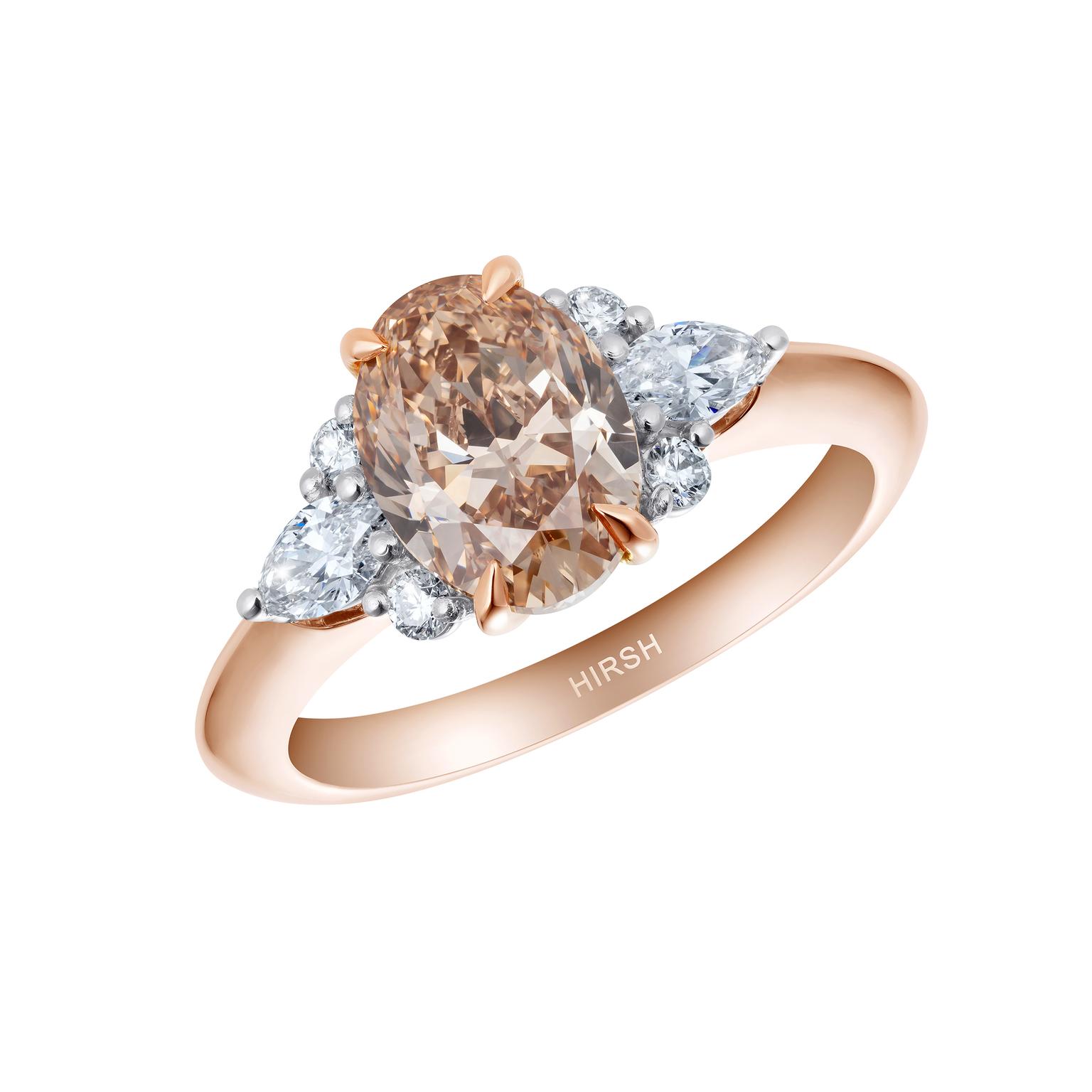 Peach diamond engagement ring By Hirsh