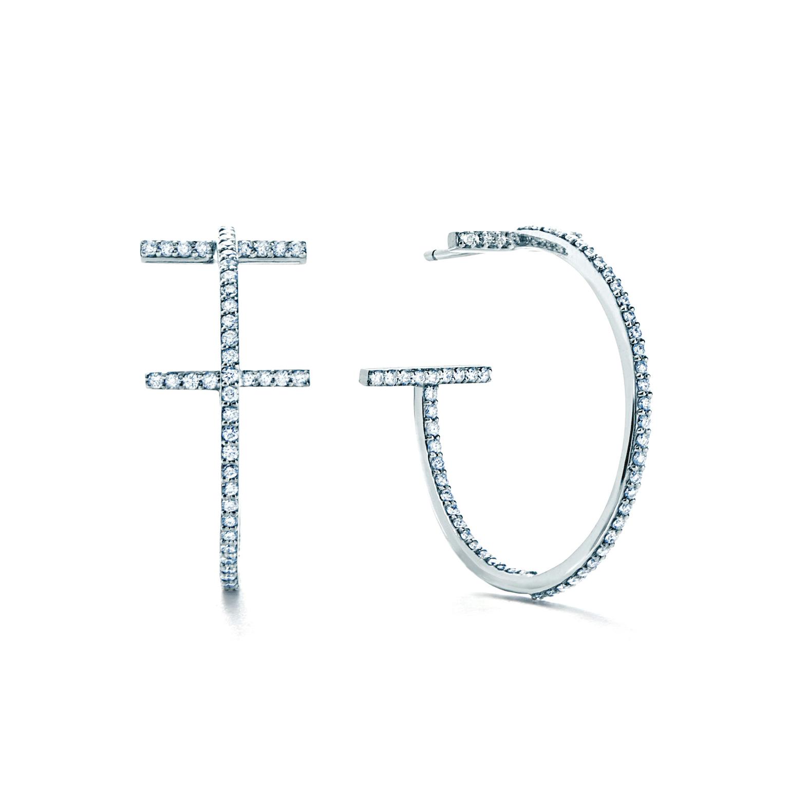 Tiffany  Co Metro Diamond Hoop Earrings  038ctw   100 Ways