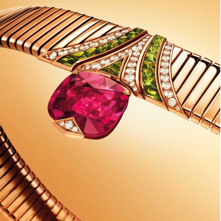 Bulgari Tubogas rubellite choker