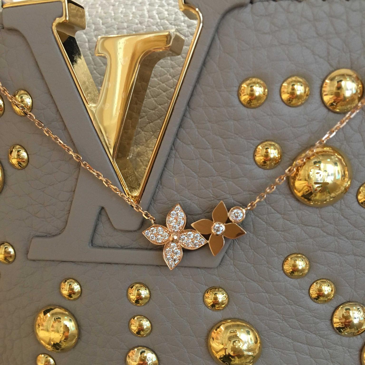 Louis Vuitton Idylle Blossom Twist Bracelet, Pink Gold and Diamonds. Size M