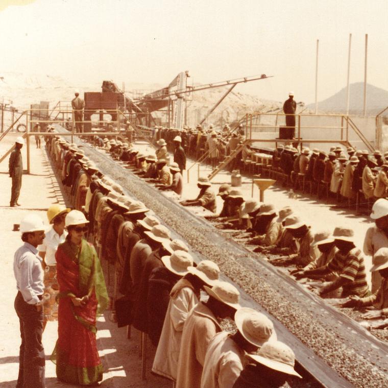 A land called Kagem - Gravelotte mine, 1970s Credit A Gupta