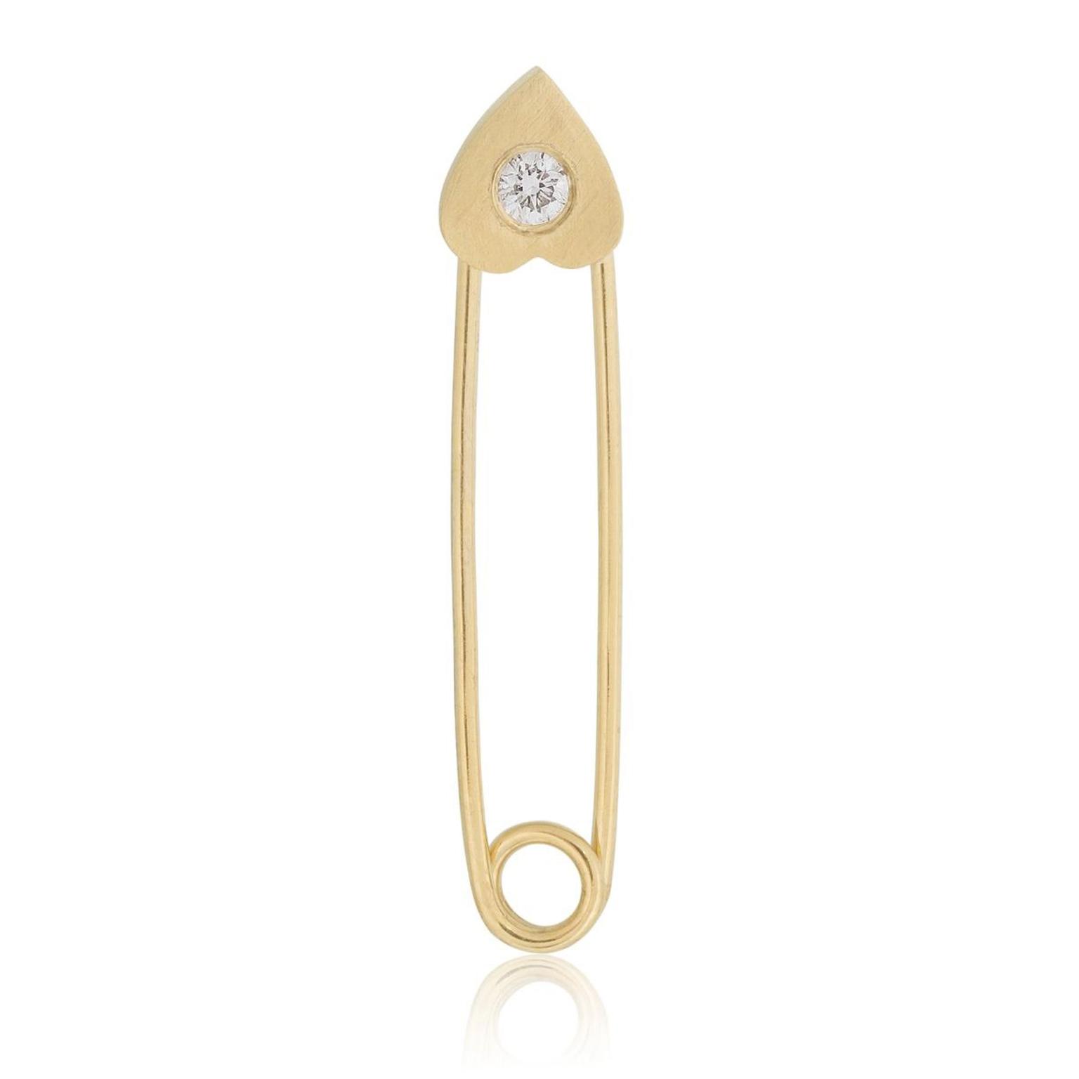 Safety Pin Heart diamond earring | Ileana Makri | The Jewellery Editor