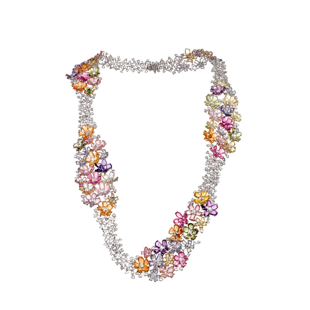 Garden of Babylon diamond and multicoloured sapphire necklace | Star ...