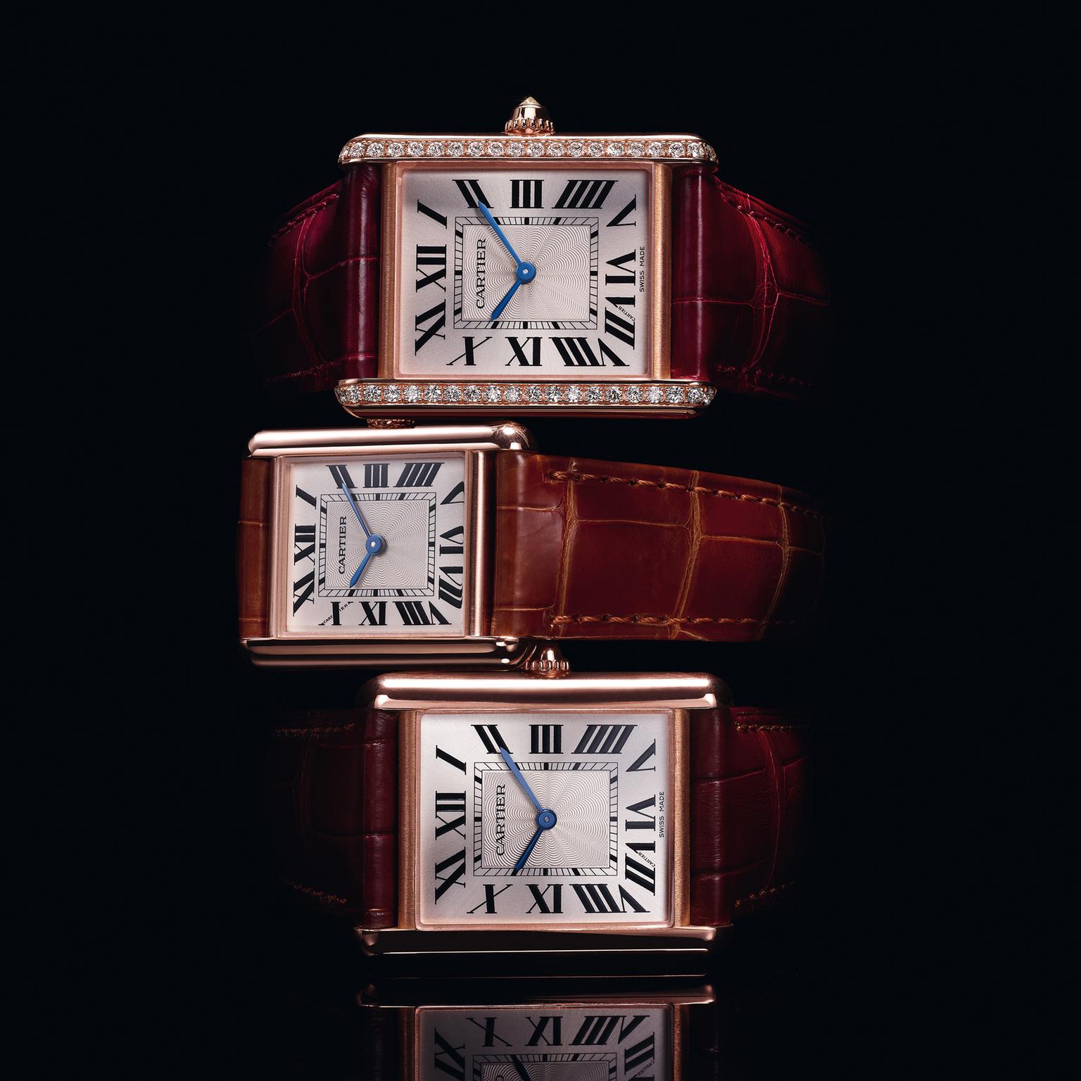 Cartier Rose Gold and Diamond Tank Louis Cartier Watch 25.5mm